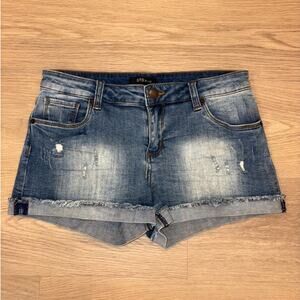 STS blue jean denim cuffed hem shorts womens size 26